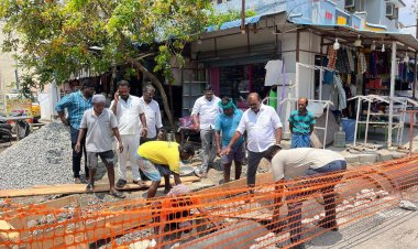 தூத்துக்குடி மாநகராட்சி பகுதியில் நடைபெறும் பணிகளை மேயா் ஜெகன் பொியசாமி ஆய்வு செய்தாா்.