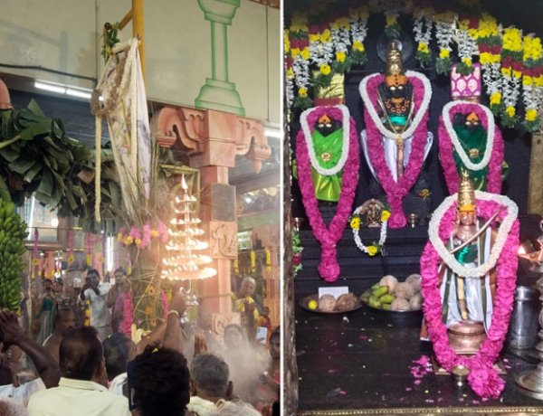 அருஞ்சுணை காத்த அய்யனார் திருக்கோவிலில் பங்குனி உத்திரத் திருவிழா இன்று காலை கொடியேற்றத்துடன் தொடங்கியது.