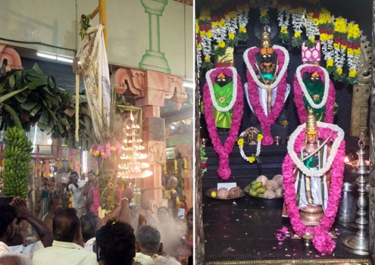 அருஞ்சுணை காத்த அய்யனார் திருக்கோவிலில் பங்குனி உத்திரத் திருவிழா இன்று காலை கொடியேற்றத்துடன் தொடங்கியது.