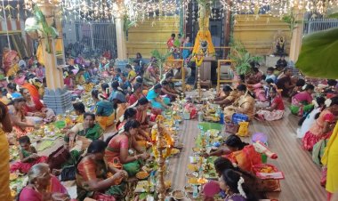 தூத்துக்குடி சண்முகபுரம் பத்திரகாளியம்மன் கோவிலில் சித்ரா பௌர்ணமி திருவிளக்குபூஜை