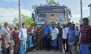 கோவில்பட்டியில் இருந்து கப்பிகுளம் கிராமத்திற்கு புதிய பேருந்து - கிராம மக்கள் வரவேற்பு*