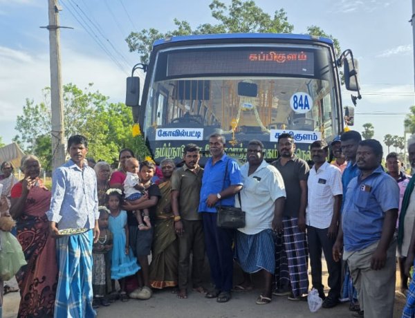 கோவில்பட்டியில் இருந்து கப்பிகுளம் கிராமத்திற்கு புதிய பேருந்து - கிராம மக்கள் வரவேற்பு*