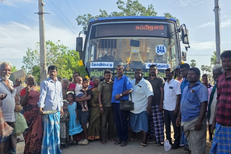 கோவில்பட்டியில் இருந்து கப்பிகுளம் கிராமத்திற்கு புதிய பேருந்து - கிராம மக்கள் வரவேற்பு*