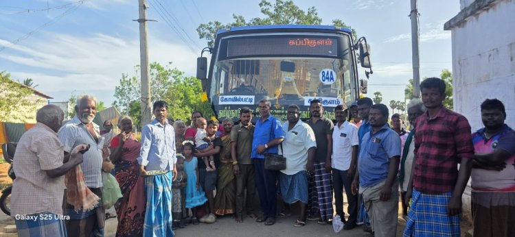 கோவில்பட்டியில் இருந்து கப்பிகுளம் கிராமத்திற்கு புதிய பேருந்து - கிராம மக்கள் வரவேற்பு*