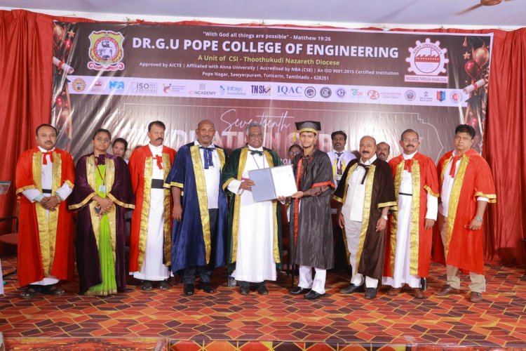 டாக்டர். ஜி. யு. போப் பொறியியல் கல்லூரியில் 17வது பட்டமளிப்பு விழா.