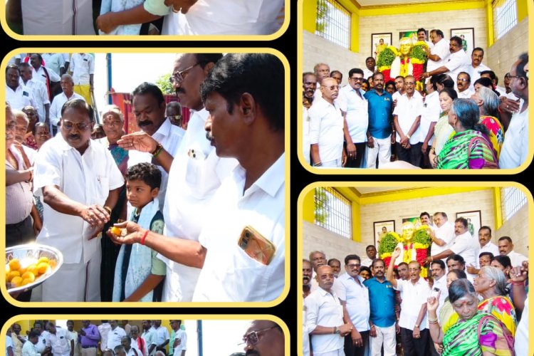 தேசிய தலைவர் பசும்பொன் தேவர் 119வது ஜெயந்தி - 64வது குருபூஜை விழா: தூத்துக்குடி 3வது மைலில் மாநில வர்த்தக அணி செயலாளர், முன்னாள் அமைச்சர் செல்லபாண்டியன் மரியாதை செலுத்தினார்