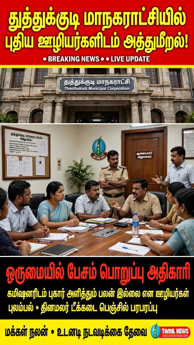 தூத்துக்குடி மாநகராட்சியில் புதிய ஊழியர்களிடம் அத்துமீறல்!